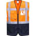 Portwest C476 HiVis Verkeersvest Fluororanje/Marineblauw Maat XL