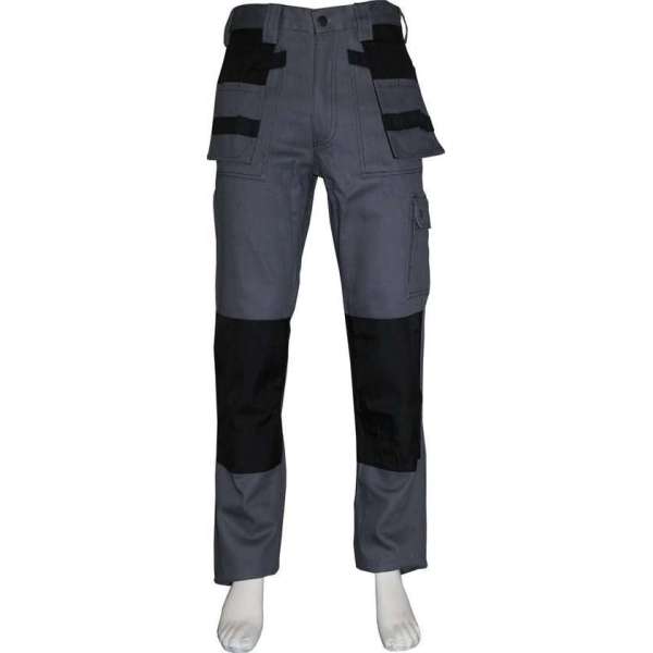 Yoworkwear Werkbroek 100% katoen grijs-zwart maat 47