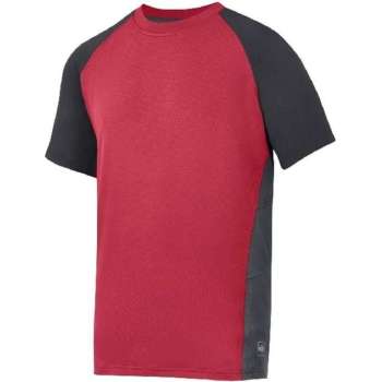 Snickers A.V.S. Advanced T-shirt - 2509-1604 - chili red/zwart - maat M