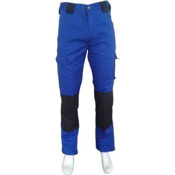 Yoworkwear Werkbroek katoen/polyester korenblauw-zwart maat 48