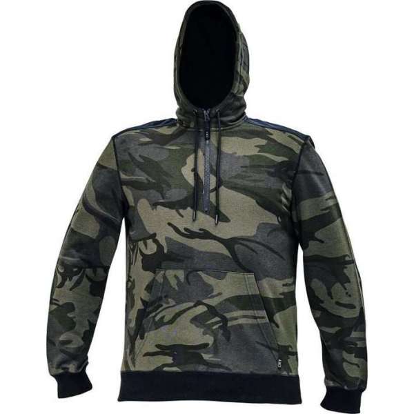 Camouflage hoodie/sweater groen maat M