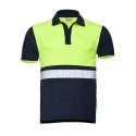 Santino Hivis poloshirt Hamburg - graphite / fluor geel - maat M