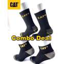 Cat Werksokken - COMBO DEAL - 6 Paar Hoog + 6 Paar Lage Werksokken - Zwart - 39/42