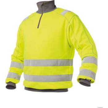 Dassy Denver Hoge zichtbaarheidssweater 300376 - Fluogeel/Cementgrijs - 4XL