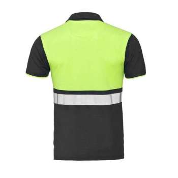 Santino Hivis poloshirt Hamburg - graphite / fluor geel - maat 3XL