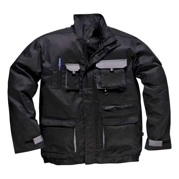 Portwest Contrast Jacket, Zwart/Grijs, Maat XL