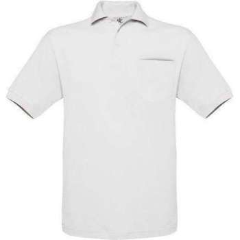 Polo B&C Safran Pocket Kleur Ash Maat L (onbedrukt - 2 stuks)