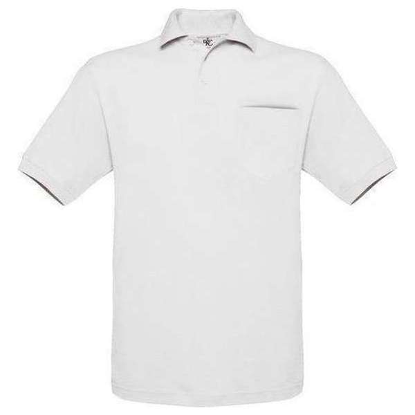 Polo B&C Safran Pocket Kleur Ash Maat L (onbedrukt - 2 stuks)