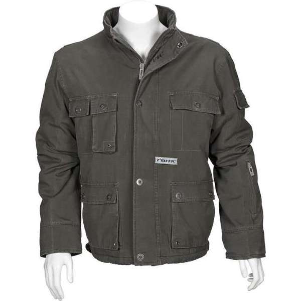 T'RIFFIC STORM  Jack Canvas coat 100% katoen Olijfgroen - Maat XS