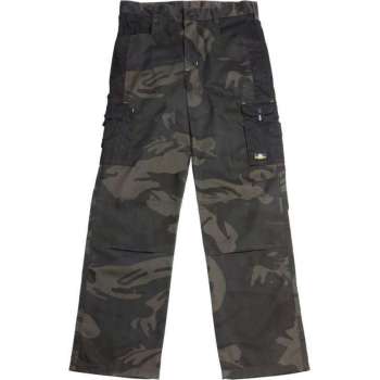 Uncle Sam WORKWEAR Broek met laadzak en hamerslus, kleur olijfcamouflage, maat 54