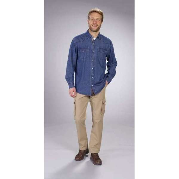 BEN BRIX Denim shirt in kleur blauwsteen, maat 3XL