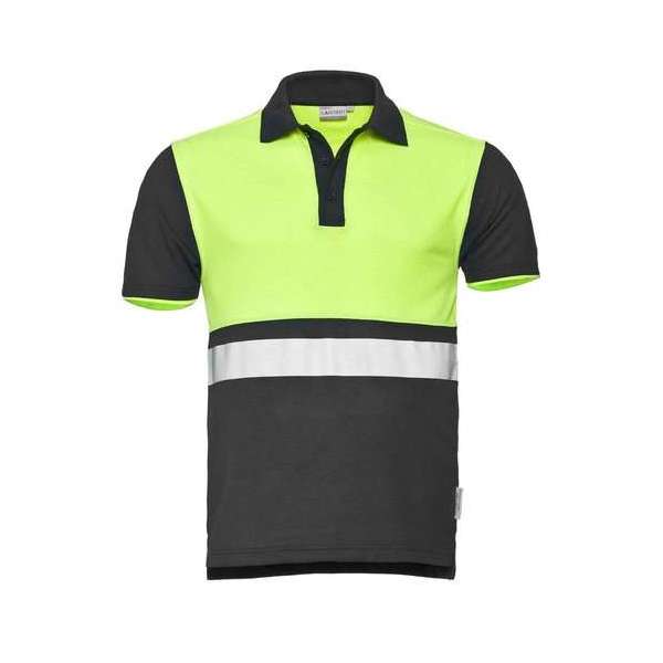 Santino Hivis poloshirt Hamburg - graphite / fluor geel - maat 4XL