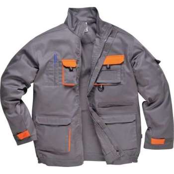 Portwest Contrast Jacket, Grijs/Oranje, Maat XL