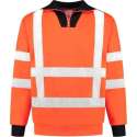 EM Traffic Zip sweater met col RWS - Fluor oranje - maat XS