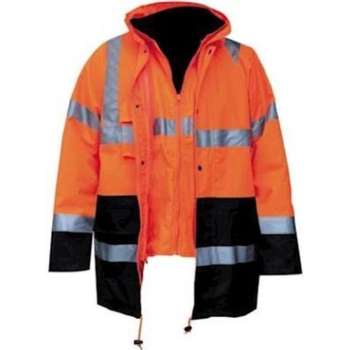 M-Wear 4-in-1 parka 0981 fluo oranje/marineblauw maat XXXL