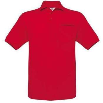 Polo B&C Safran Pocket Kleur Red Maat L (onbedrukt - 2 stuks)