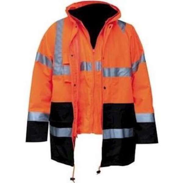 M-Wear 4-in-1 parka 0981 fluo oranje/marineblauw maat S