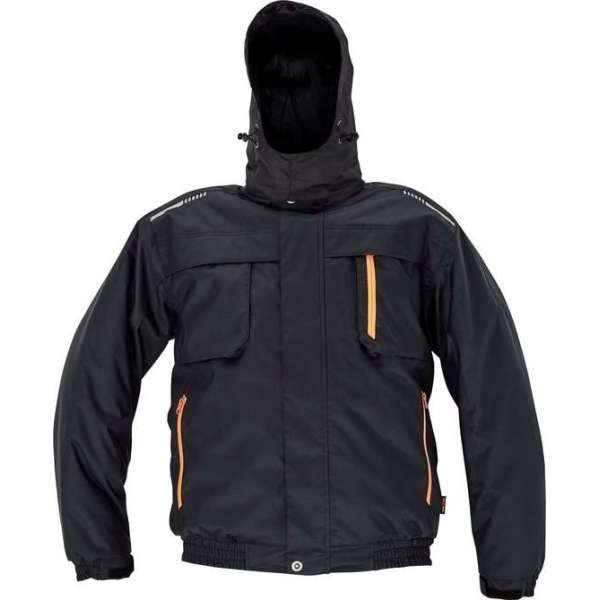 Heren winterjas pilotjack Zijl zwart 3XL