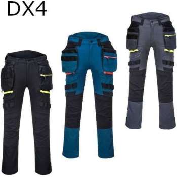 Portwest holster werkbroek DX440 + gratis kniestukken Zwart Maat 34/M EU:50 FR:44