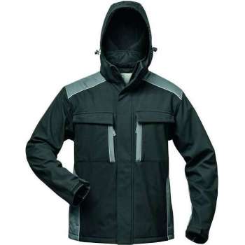 elysee Softshell herenjas met afneembare capuchon zwart/grijs maat L