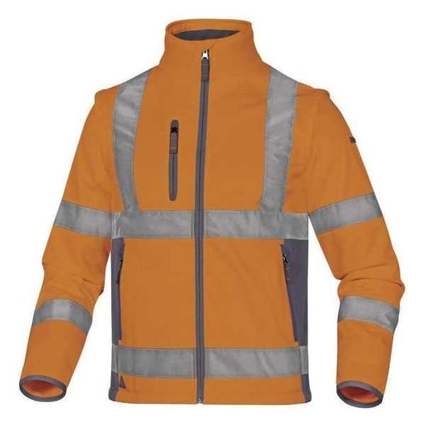 Delta Plus Hi-vis softshell jas stretch 2in1 - Fluor oranje | Geel - XL