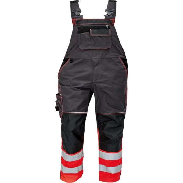 Amerikaanse Breteloverall Signalisatie Knoxfield HV fluor antraciet/rood, maat 58 - EN471