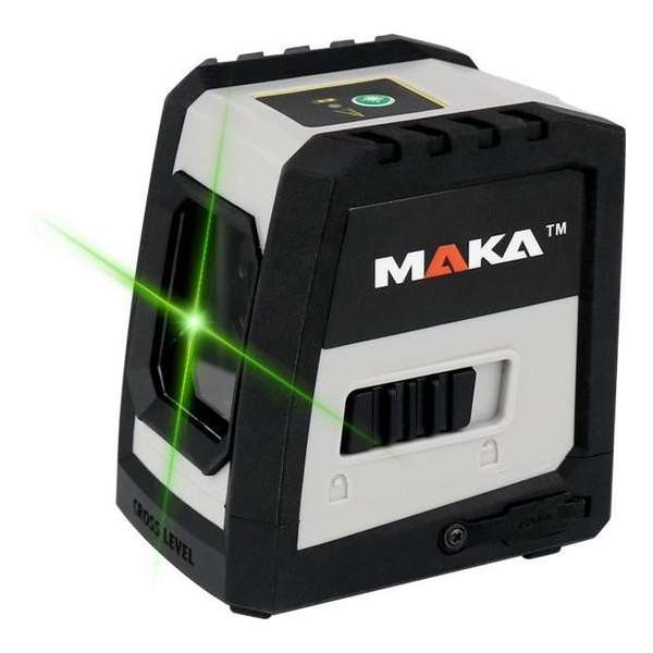 MAKA Kruislijnlaser op accu - Groene laser - Magnetisch op te hangen - Laserwaterpas - Lijnlaser - Bouwlaser