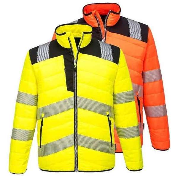 Portwest PW3 Hi-Vis Baffle Jacket PW371 GEEL MAAT XL