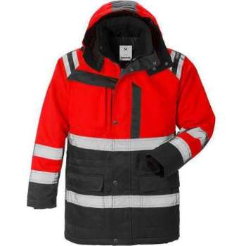 Fristads parka 4042 PP fluorrood/zwart