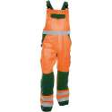 Dassy Profesional Workwear Hoge Zichtbaarheidsbretelbroek Met Kniezakken - Toulouse Fluo-oranje/flessengroen - Mt 62