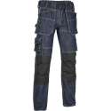 Denim Werkbroek Lengte 34 | met Afneembare Spijkerzakken | 4WORK - Malaga | Zwart/Blauw | Maat 33