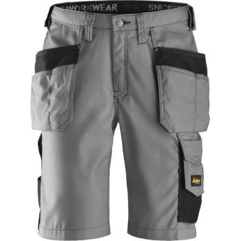 Snickers Workwear korte werkbroek - inc. holsterpockets - grijs/zwart - mt. 52