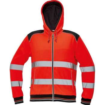 Knoxfield Signalisatie Hooded vest HV fluor rood, maat L - EN471