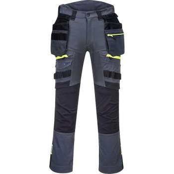 Portwest holster werkbroek DX440 + gratis kniestukken Grijs Maat 34/M EU:50 FR:44