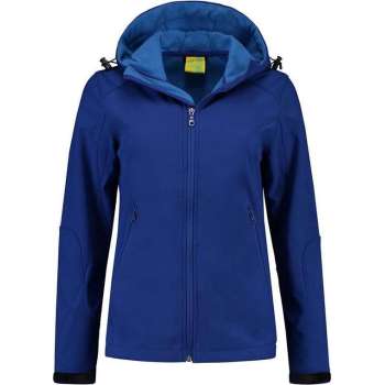 L&S Jas Capuchon Softshell Dames - Vrouwen - Kobalt Blauw - M