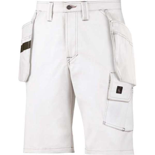 Snickers 3075 Schilders Shorts met holsterzakken Wit maat 56