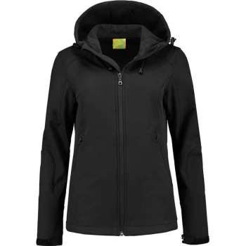 L&S Jas Capuchon Softshell Dames - Vrouwen - Zwart - M