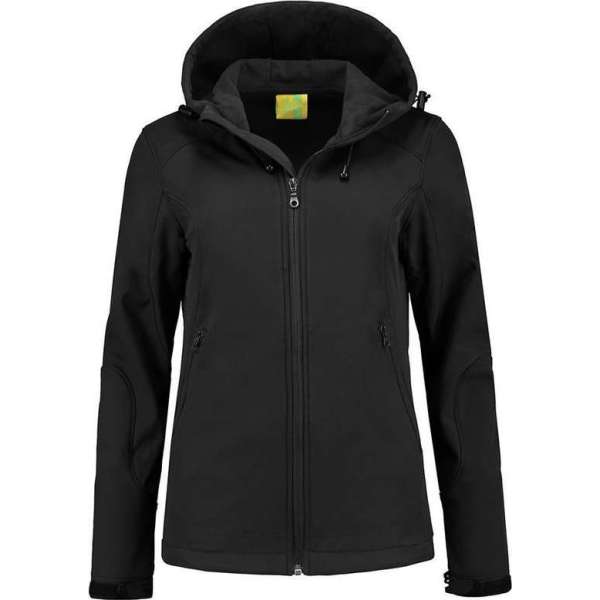 L&S Jas Capuchon Softshell Dames - Vrouwen - Zwart - M