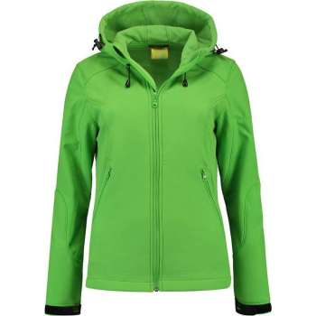 L&S Jas Capuchon Softshell Dames - Vrouwen - Lime - XL