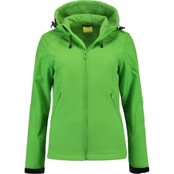 L&S Jas Capuchon Softshell Dames - Vrouwen - Lime - XL