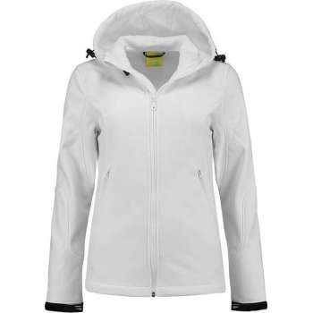 L&S Jas Capuchon Softshell Dames - Vrouwen - Wit - M