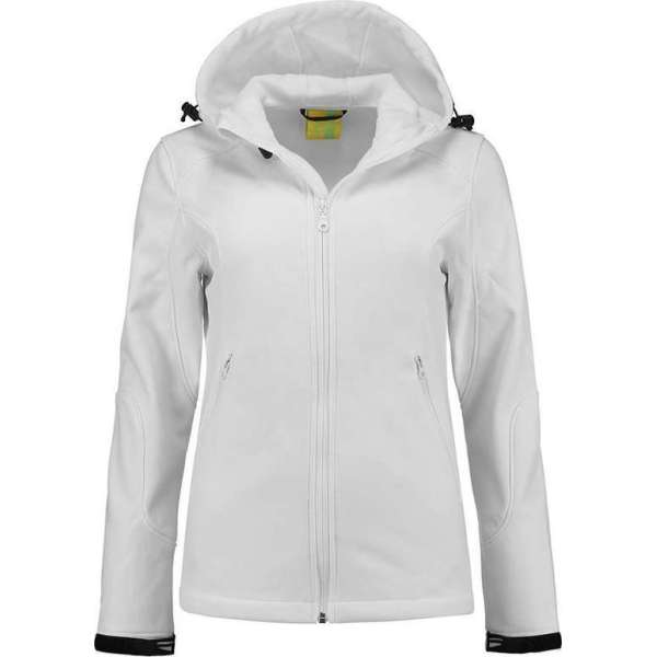 L&S Jas Capuchon Softshell Dames - Vrouwen - Wit - M