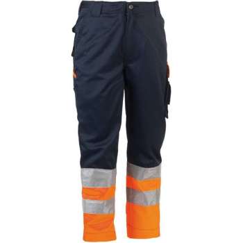 Herock Olympus High Viz veiligheidsbroek HV (1602) - Marine | Fluor oranje - 52