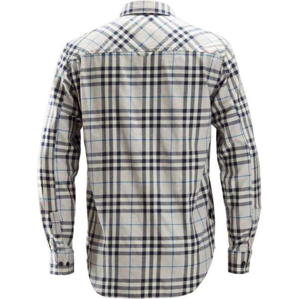 Snickers Workwear AllroundWork, Licht Flanellen Shirt licht grijs/donkerblauw M