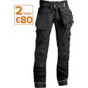 4WORK - Madrid Premium werkbroek stretch inserts zwart