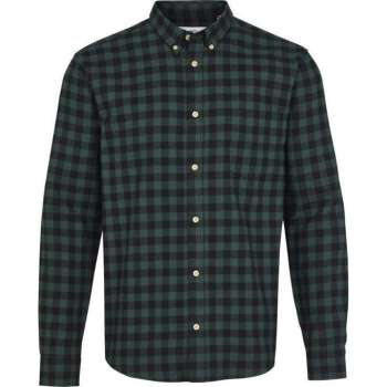 Kronstadt Heren Overhemd Johan Groen Ruit Flanel Slim Fit - XXL