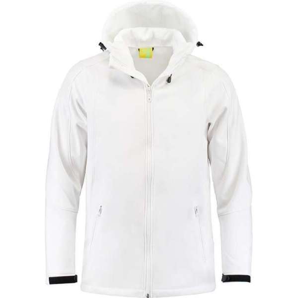 L&S Jas Capuchon Softshell Heren - Mannen - Wit - M