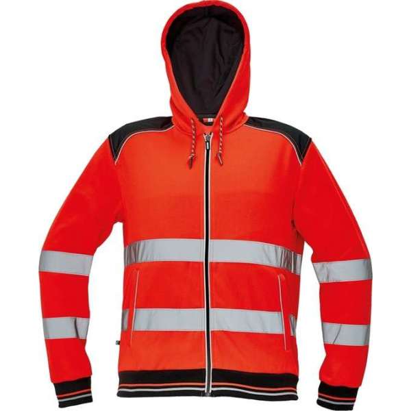 Knoxfield Signalisatie Hooded vest HV fluor rood, maat S - EN471