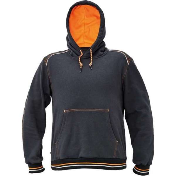 Hooded sweater Knoxfield antraciet/oranje 2XL