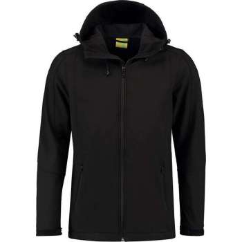 L&S Jas Capuchon Softshell Heren - Mannen - Zwart - XL